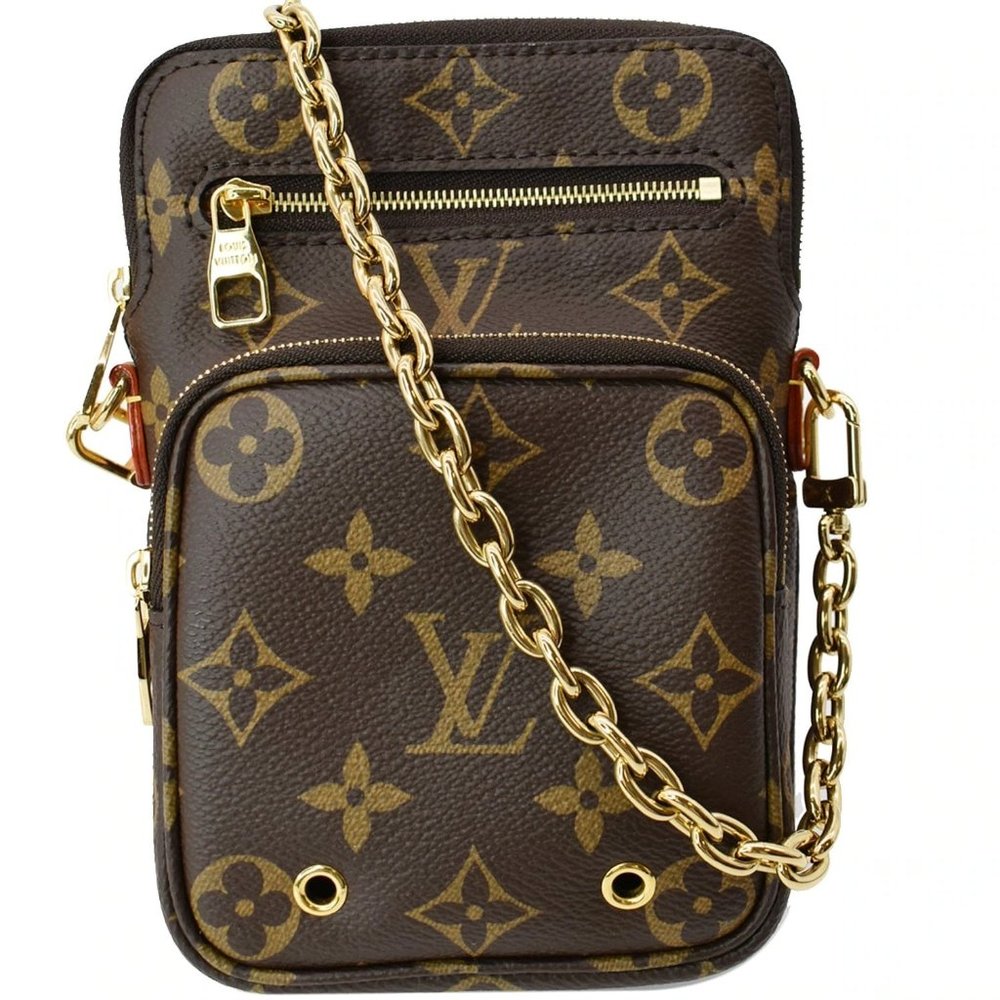 LOUIS VUITTON Utility Phone Sleeve Monogram Canvas Crossbody Bag - Picture 1 of 11
